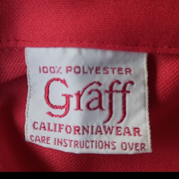 Vintage Red Polyester Blouse - Picture 5 of 6